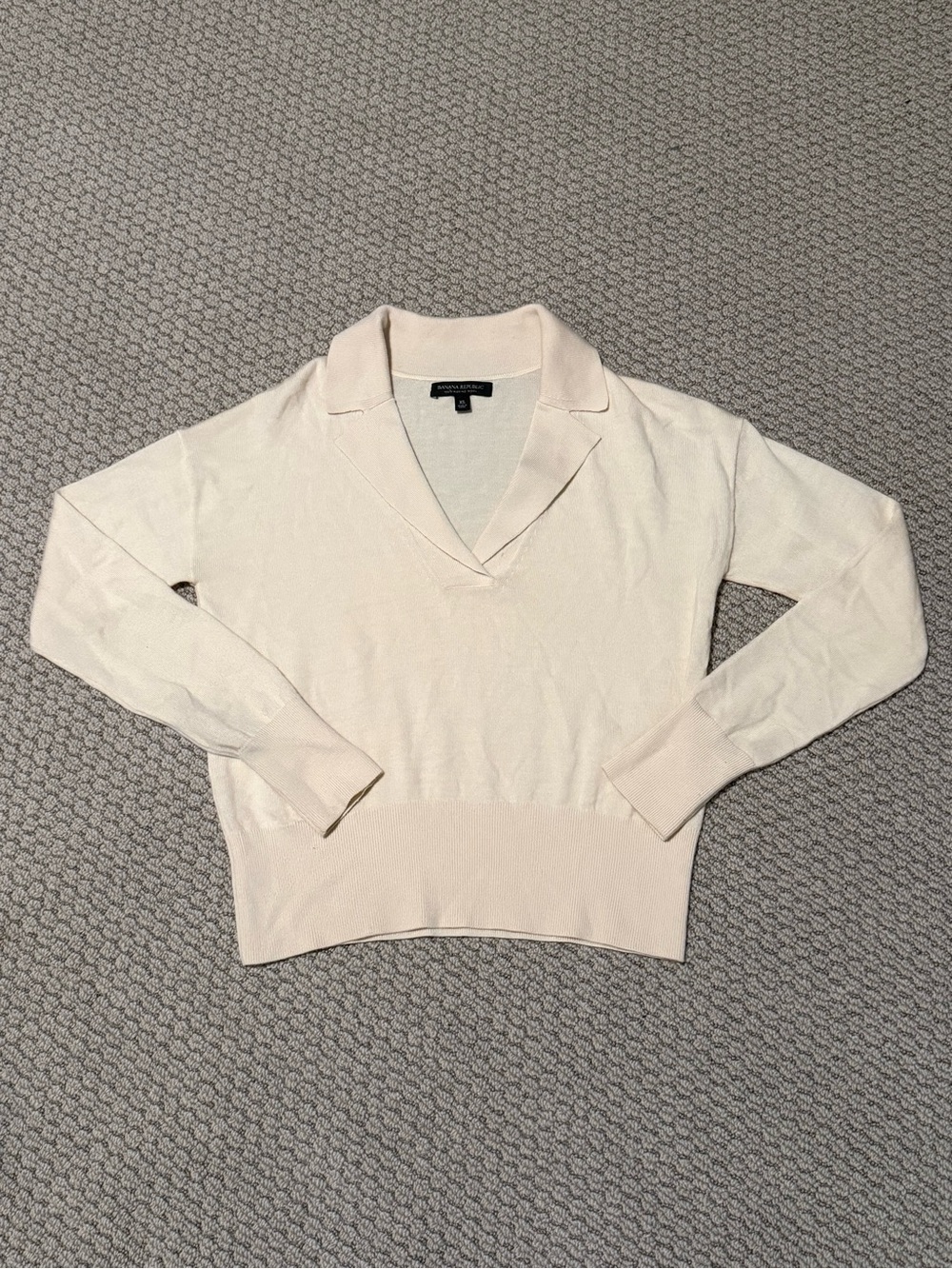 Banana Republic Collared V-Neck Merino Wool Sweater